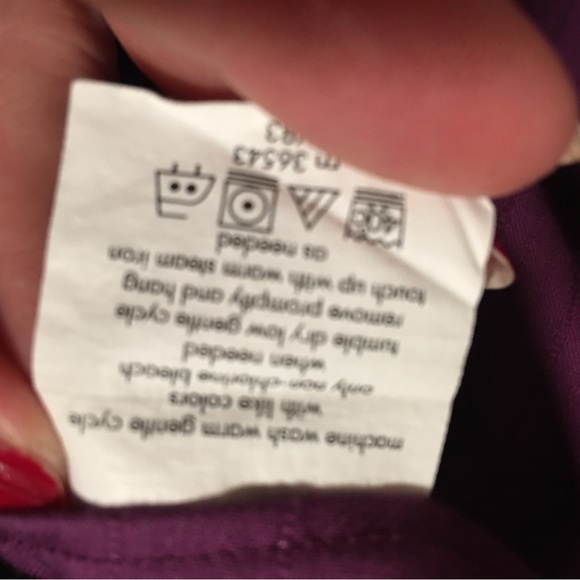 Jones New York button up Purple Shirt 100% cotton Size 17 1/2 32 - Picture 5 of 7